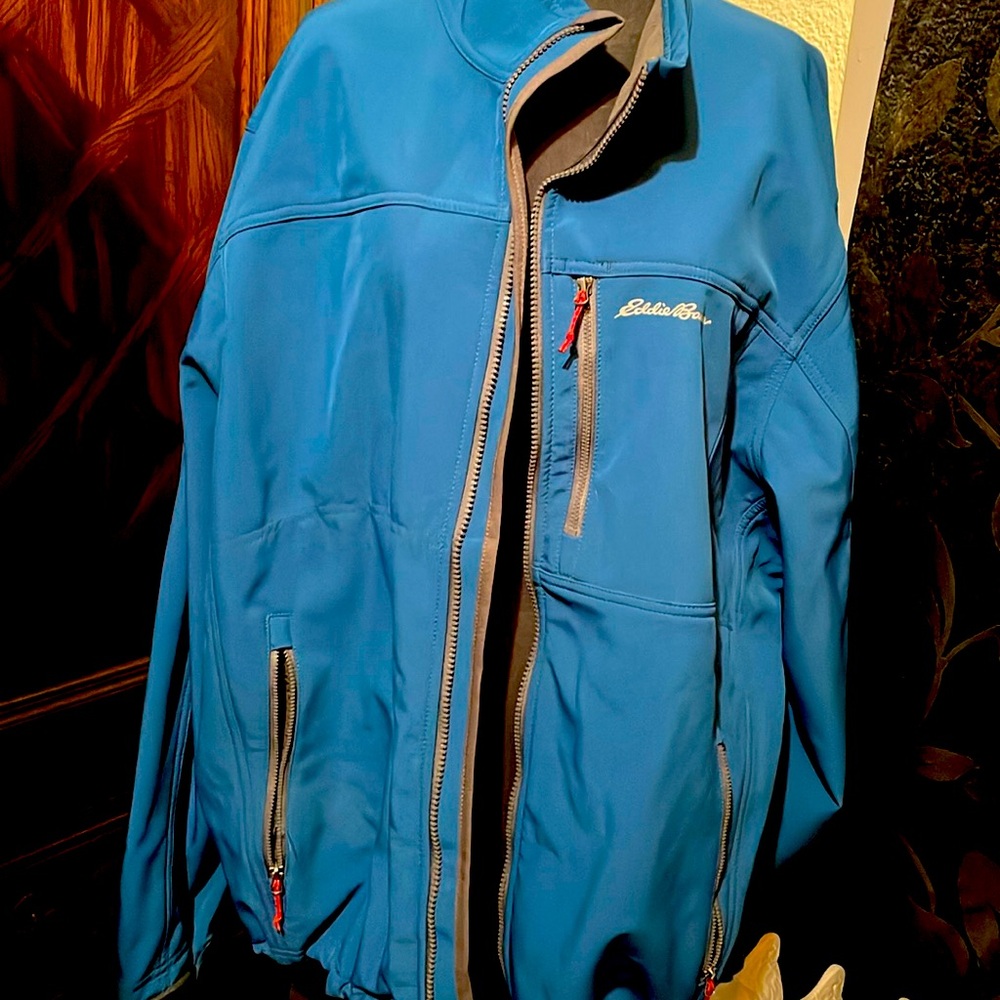 Eddie Bauer teal zip up adjustable waist jacket. 2xl
